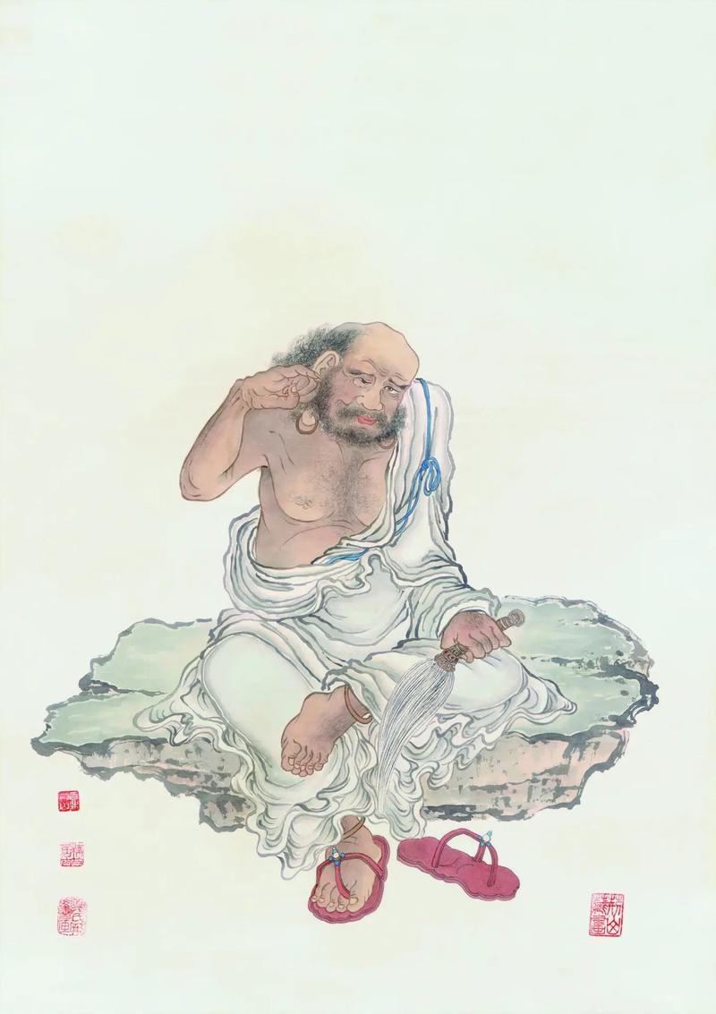 静观自在 夏荆山十八罗汉图中的禅意与国画之美